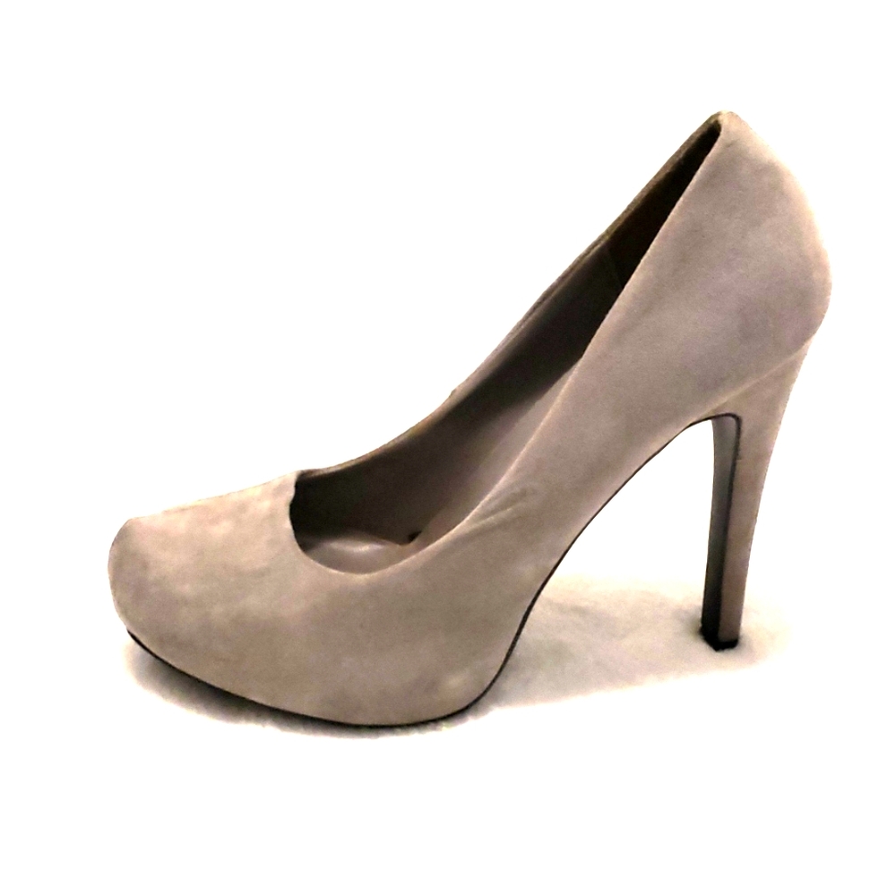 Grey suede pumps